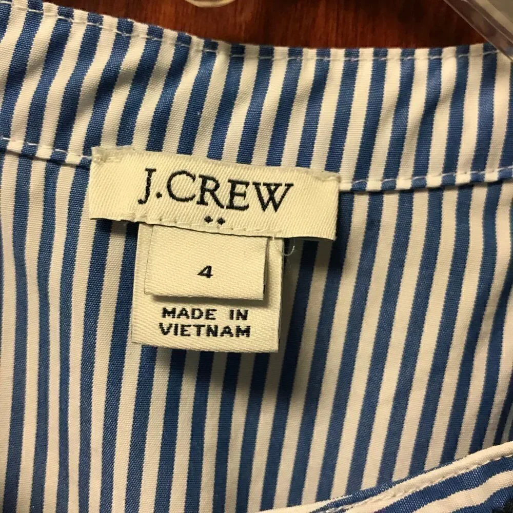 J. CREW embroidered peasant top Blue